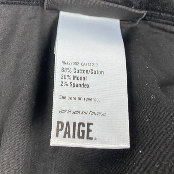 Paige Men's Lennox Corduroy Slim Fit Stretch Pants Black US 33 - Picture 12 of 15